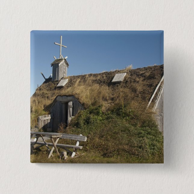 Bóton Quadrado 5.08cm Canadá, Terra Nova e Labrador, L'Anse Aux (Frente)