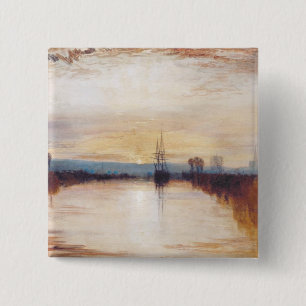 Bóton Quadrado 5.08cm Canal de Chichester por Joseph William Turner