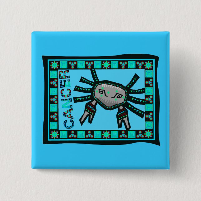 Bóton Quadrado 5.08cm Cancer (Frente)