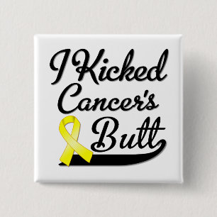 Bóton Quadrado 5.08cm Cancer do Sarcoma eu retrocedi o bumbum