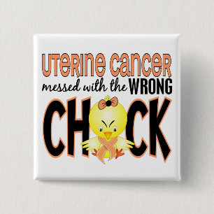 Bóton Quadrado 5.08cm Cancer uterina sujado com o pintinho errado