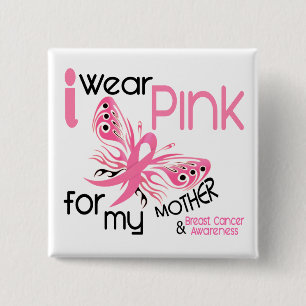 Bóton Quadrado 5.08cm Cancro da mama EU VISTO o ROSA PARA MINHA MÃE 45