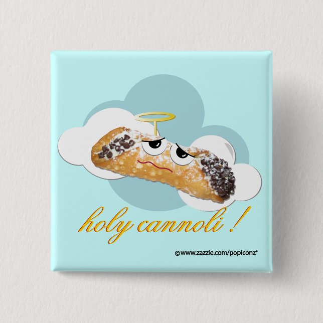 Bóton Quadrado 5.08cm cannoli santamente! pino cómico da paródia (Frente)