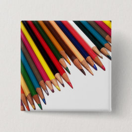 Bóton Quadrado 5.08cm Canto do Lápis Colorido