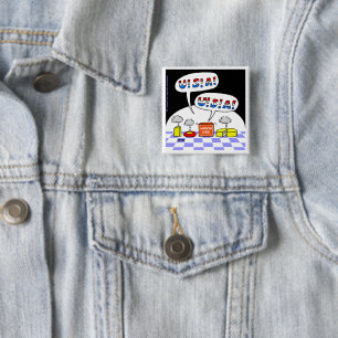 Bóton Quadrado 5.08cm Canto patriótico dos EUA dos desenhos animados