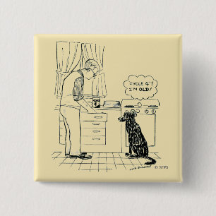 Bóton Quadrado 5.08cm Cão que obtem mais velho