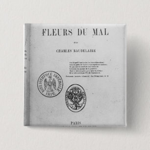 Bóton Quadrado 5.08cm Capa, primeira edição 'de Les Fleurs du