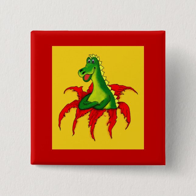 Bóton Quadrado 5.08cm Capo, o pequeno Dragão (Frente)