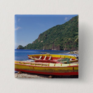 Bóton Quadrado 5.08cm Caribe, BWI, Rua, Lúcia, Marinheiros, Soufriere.