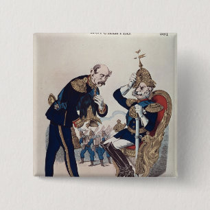 Bóton Quadrado 5.08cm caricatura de Kaiser Wilhelm de Prússia