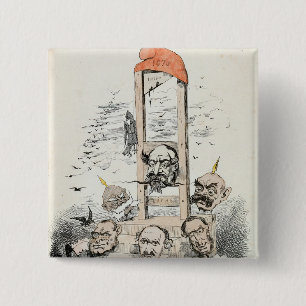 Bóton Quadrado 5.08cm Caricatura de Napoleon III Otto