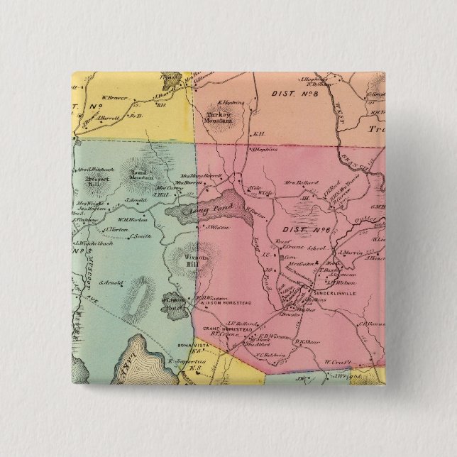 Bóton Quadrado 5.08cm Carmel, Cidade (Frente)