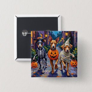 Bóton Quadrado 5.08cm Carolina Trick-or-Treating em Fantasia de Hallowee
