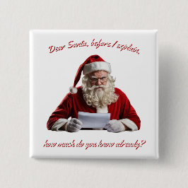 Bóton Quadrado 5.08cm Caros Papais noeis... Noel Engraçado, Férias de Na
