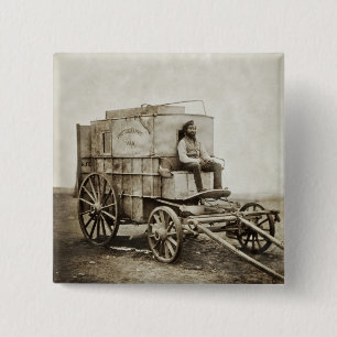 Bóton Quadrado 5.08cm Carrinho de fotografia de Roger Fenton Realismo Fo
