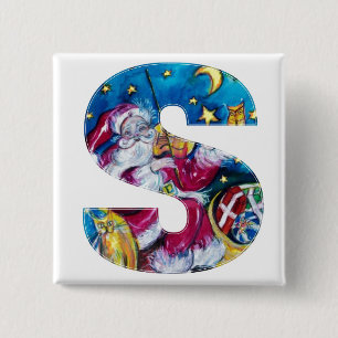 BÓTON QUADRADO 5.08CM CARTA DO NATAL/MONOGRAMA DE PAPAIS NOEIS INSPIRADO