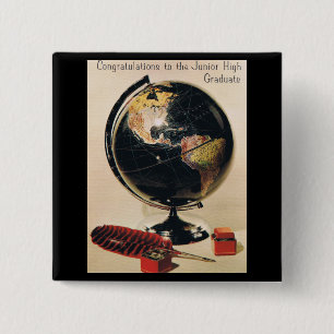 Bóton Quadrado 5.08cm Cartão de Graduação Retroativa