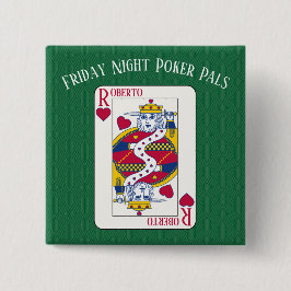 Bóton Quadrado 5.08cm Cartão de Reprodução de Nomes Personalizados do Re