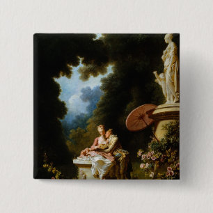 Bóton Quadrado 5.08cm Cartas de amor por Jean Honore Fragonard