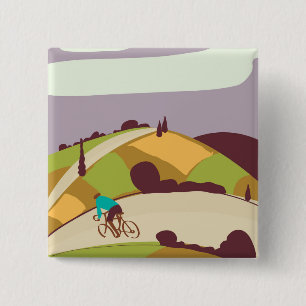 Bóton Quadrado 5.08cm Cartaz de Ciclismo Vintage