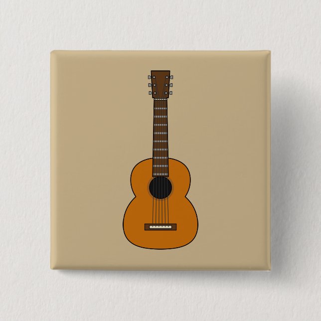 Bóton Quadrado 5.08cm Cartoon Acústico Simples (Frente)