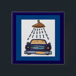 Bóton Quadrado 5.08cm Cartoon Blue Car Wash Vintage Auto Detailing<br><div class="desc">Add a touch of personality to your jacket, bag, or lanyard with this custom round pin-back button. Crafted with a durable metal base and a protective mylar coating, this badge is designed to showcase vibrant colors and sharp details. Whether you are looking for a unique gift, a promotional item for...</div>