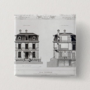 Bóton Quadrado 5.08cm Casa de campo Suburbaine, primeiro Chasse na nuvem