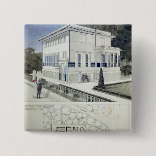 Bóton Quadrado 5.08cm Casa de campo Wagner, Viena