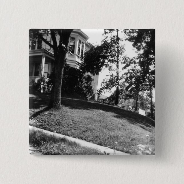 Bóton Quadrado 5.08cm Casa de Horatio Alger em Natick, Massachusetts (Frente)