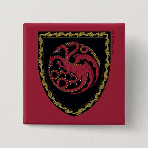 Bóton Quadrado 5.08cm CASA DO DRAGÃO House Targaryen Crest