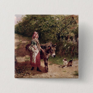 Bóton Quadrado 5.08cm Casa do mercado (óleo em canvas)