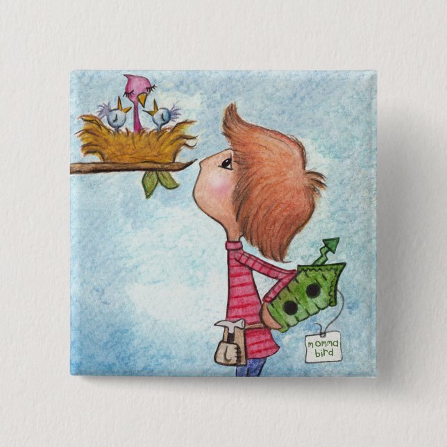 Bóton Quadrado 5.08cm Casa do Presente do Menino (Frente)