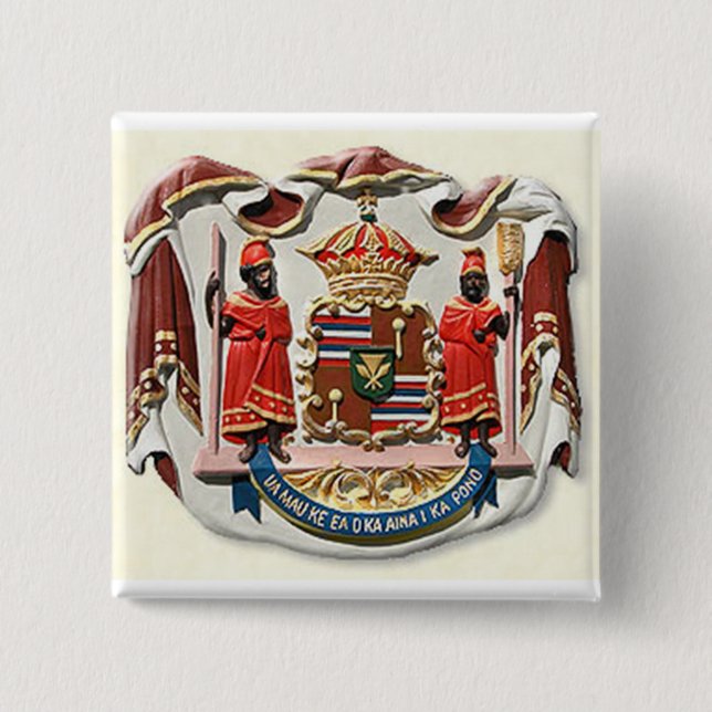 Bóton Quadrado 5.08cm Casaco de armas do Havaí (Frente)