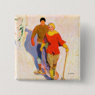 Bóton Quadrado 5.08cm Casal que veste sapatos de neve por McClelland