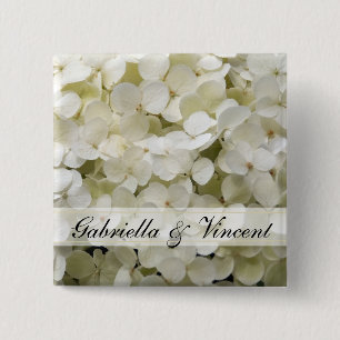 Bóton Quadrado 5.08cm Casamento branco do Hydrangea