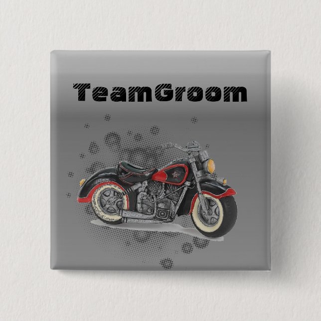 Bóton Quadrado 5.08cm Casamento Rustic grunge Motorcyle Biker (Frente)