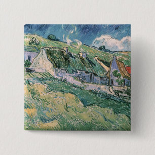Bóton Quadrado 5.08cm Casas de campo de Vincent van Gogh no