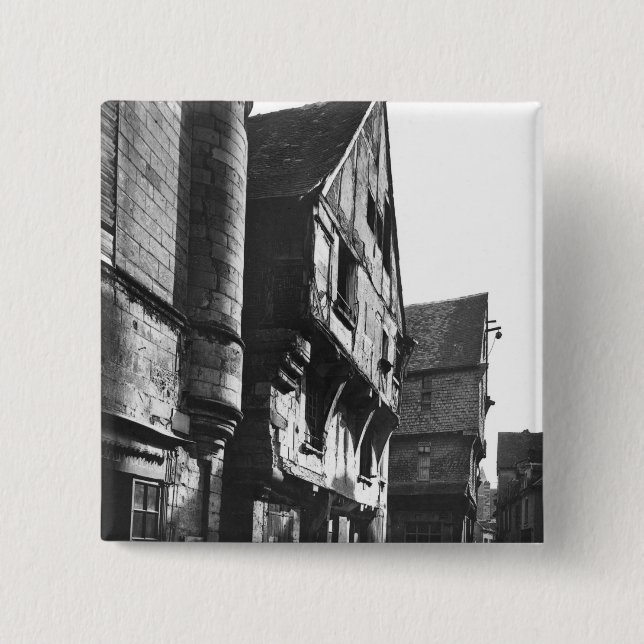 Bóton Quadrado 5.08cm Casas velhas em Carroi grande (Frente)