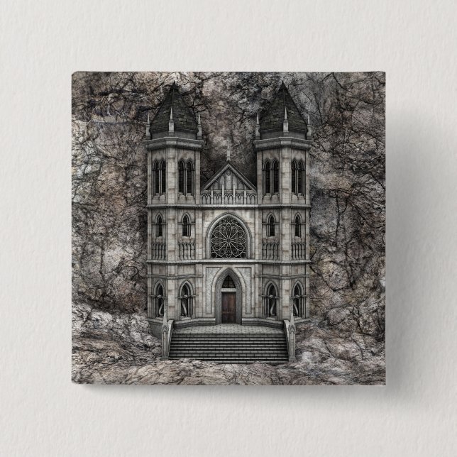 Bóton Quadrado 5.08cm Castelo (Frente)