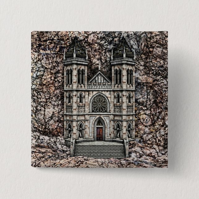 Bóton Quadrado 5.08cm Castelo (Frente)