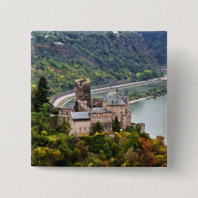 Bóton Quadrado 5.08cm Castelo (Frente)