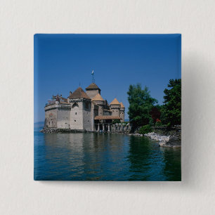 Bóton Quadrado 5.08cm Castelo Chillon, Lago de Genebra, Cantão de Vaud,