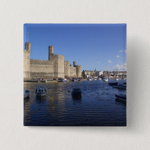 Bóton Quadrado 5.08cm Castelo de Caernarfon, Gwynedd, País de Gales 2