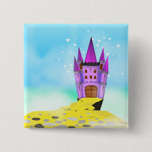 Bóton Quadrado 5.08cm Castelo de Fairytail