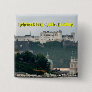 Bóton Quadrado 5.08cm Castelo de Hohensalzburg, Salzburg, Áustria