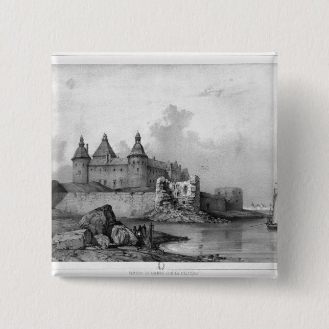 Bóton Quadrado 5.08cm Castelo de Kalmar (Frente)