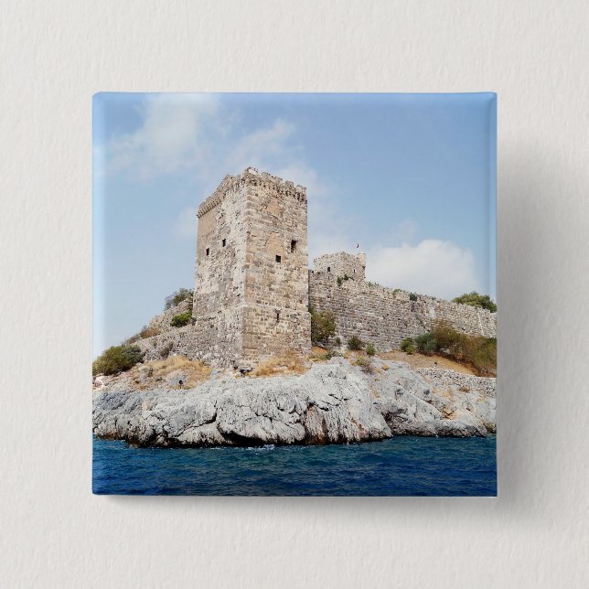 Bóton Quadrado 5.08cm Castelo de Rua. Peter em Bodrum (Frente)