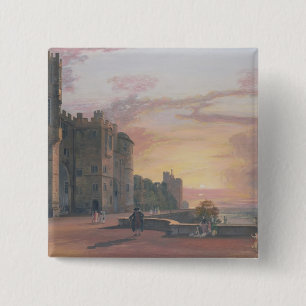 Bóton Quadrado 5.08cm Castelo de Windsor: Terraço norte que olha