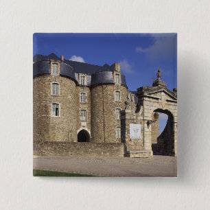 Bóton Quadrado 5.08cm Castelo e Museu, Boulogne, Pas-de-Calais,