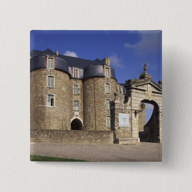 Bóton Quadrado 5.08cm Castelo e Museu, Boulogne, Pas-de-Calais, (Frente)